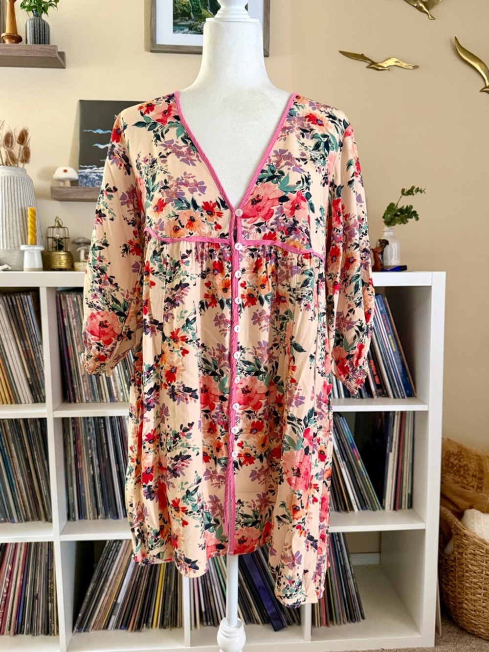 Mindy Mae’s Market Size Large Floral Boho Mini Dress/Kimono